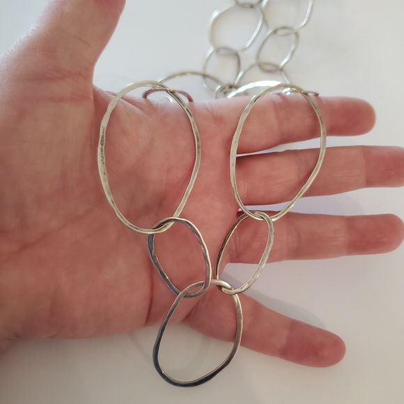 Silpada Bubble Up Sterling Silver Large Organically Shaped Link Necklace N2148 - Picture 6 of 9